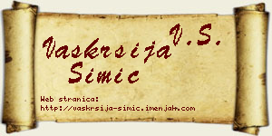 Vaskrsija Simić vizit kartica
